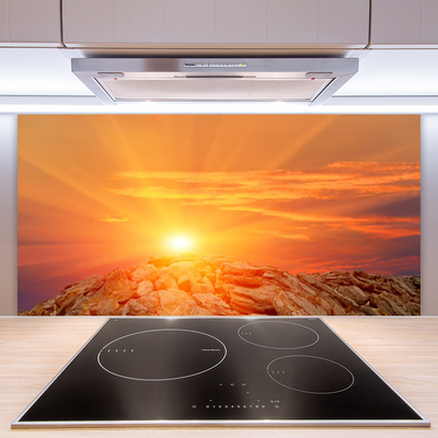 Küchenrückwand Fliesenspiegel Sonne Landschaft