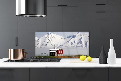 Küchenrückwand Fliesenspiegel Gebirge Haus Landschaft