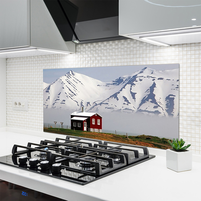 Küchenrückwand Fliesenspiegel Gebirge Haus Landschaft