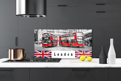 Küchenrückwand Fliesenspiegel London Busse Kunst
