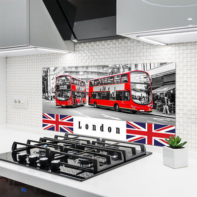 Küchenrückwand Fliesenspiegel London Busse Kunst