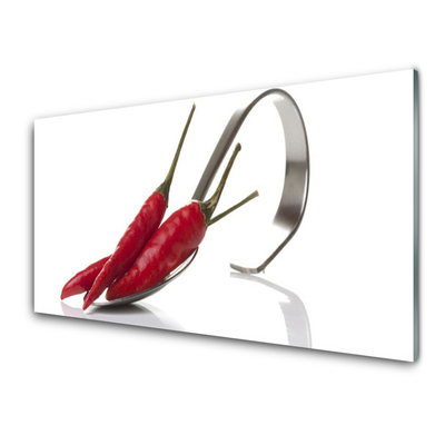 Küchenrückwand Fliesenspiegel Chili Löffel Küche