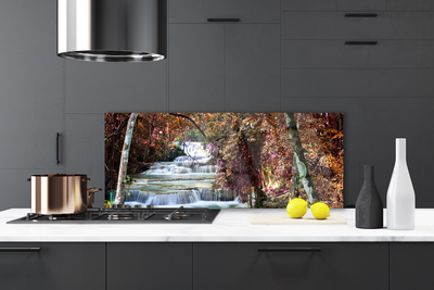 Küchenrückwand Fliesenspiegel Wasserfall Wald Natur