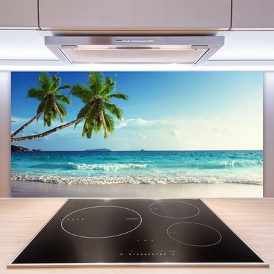 Küchenrückwand Fliesenspiegel Palmen Strand Meer Landschaft
