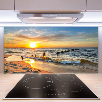 Küchenrückwand Fliesenspiegel Sonne Meer Strand Landschaft