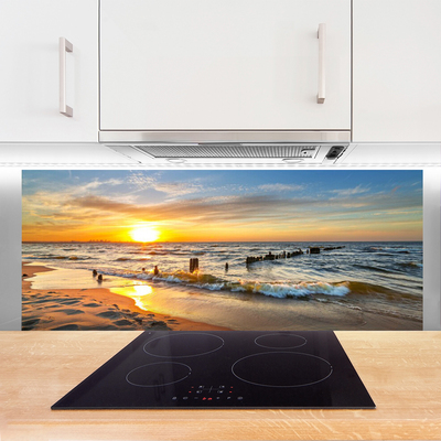 Küchenrückwand Fliesenspiegel Sonne Meer Strand Landschaft