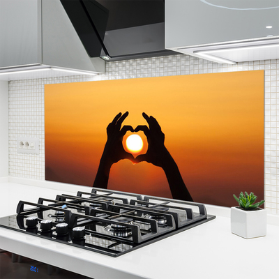 Küchenrückwand Fliesenspiegel Sonne Hände Landschaft