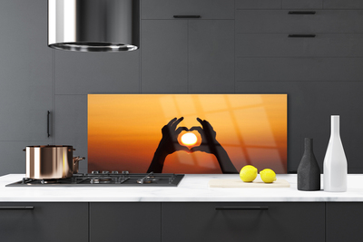 Küchenrückwand Fliesenspiegel Sonne Hände Landschaft