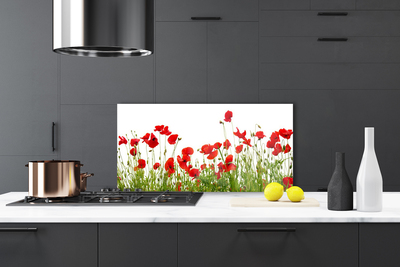 Küchenrückwand Fliesenspiegel Wiese Mohnblumen Natur
