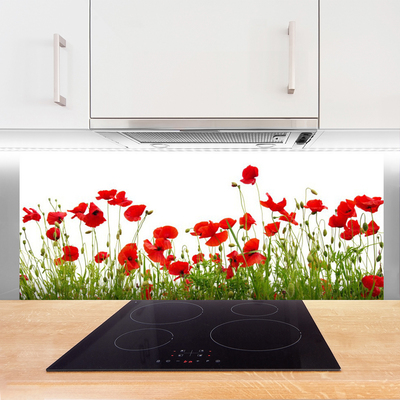 Küchenrückwand Fliesenspiegel Wiese Mohnblumen Natur
