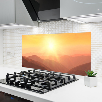 Küchenrückwand Fliesenspiegel Sonne Gebirge Landschaft