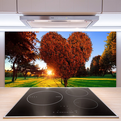 Küchenrückwand Fliesenspiegel Sonne Bäume Natur