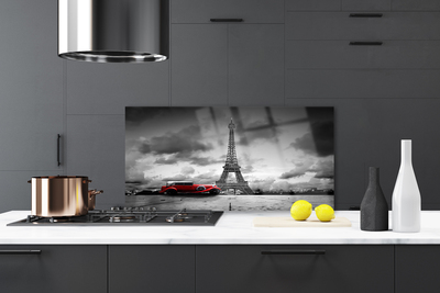 Küchenrückwand Fliesenspiegel Eiffelturm Auto Architektur