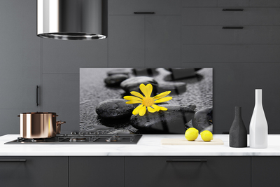 Küchenrückwand Fliesenspiegel Blume Steine Kunst