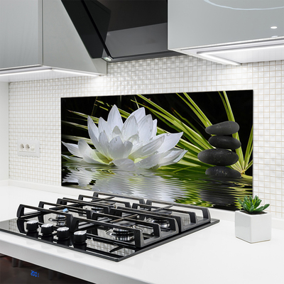 Küchenrückwand Fliesenspiegel Blume Steine Wasser Pflanzen