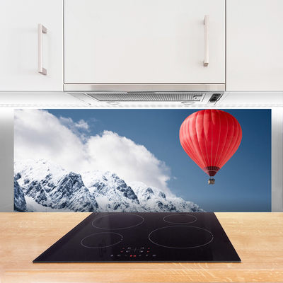 Küchenrückwand Fliesenspiegel Heißluftballon Gebirge Schnee Kunst