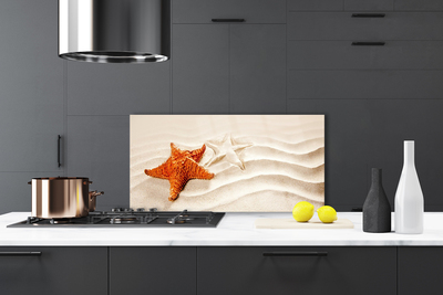 Küchenrückwand Fliesenspiegel Seesterne Sand Kunst