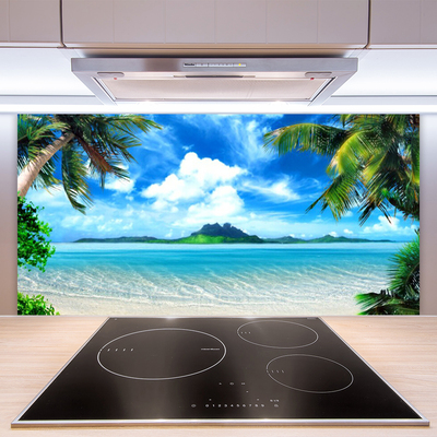 Küchenrückwand Fliesenspiegel Palmen Meer Landschaft