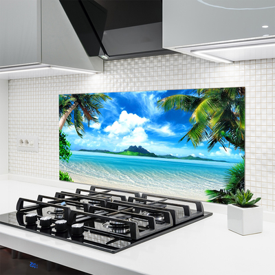 Küchenrückwand Fliesenspiegel Palmen Meer Landschaft