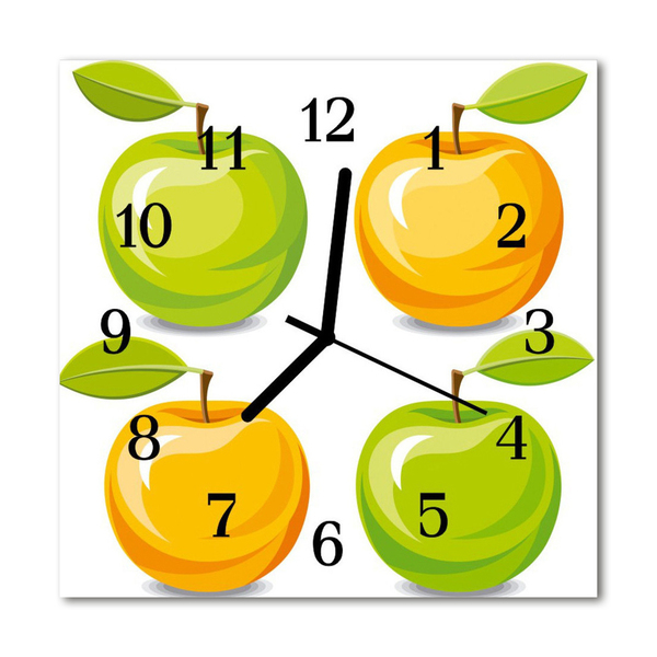 Glasuhr Küchenuhr Äpfel