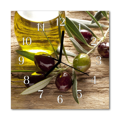 Glasuhr Küchenuhr Oliven Öl