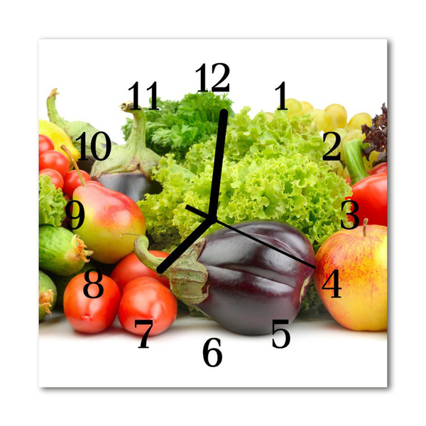 Glasuhr Küchenuhr Gemüse