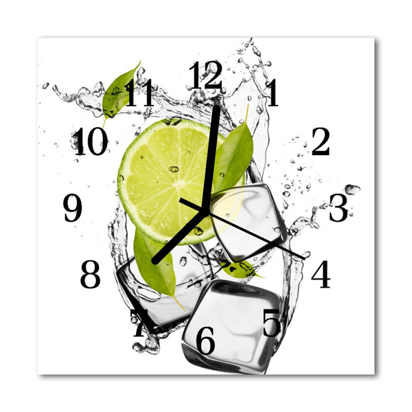 Glasuhr Küchenuhr Limette