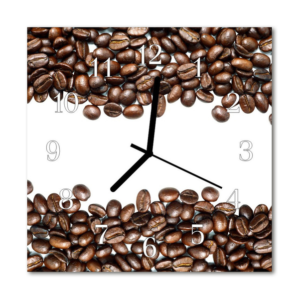 Glasuhr Küchenuhr Kaffeebohnen