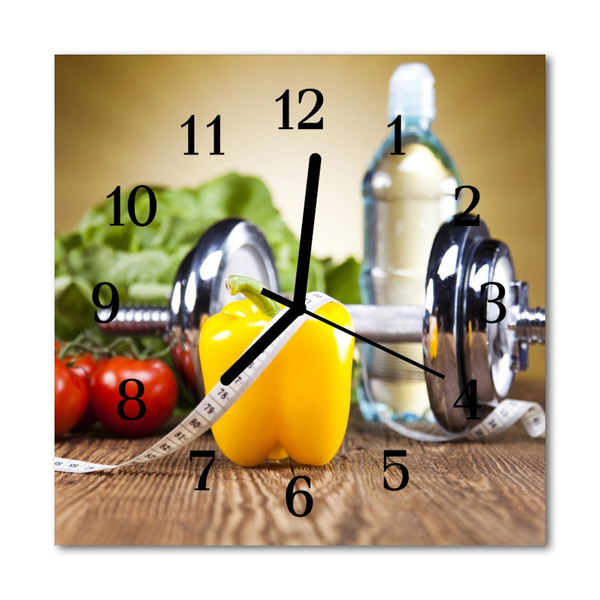 Glasuhr Küchenuhr Paprika
