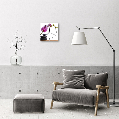 Glasuhr Küchenuhr Orchidee