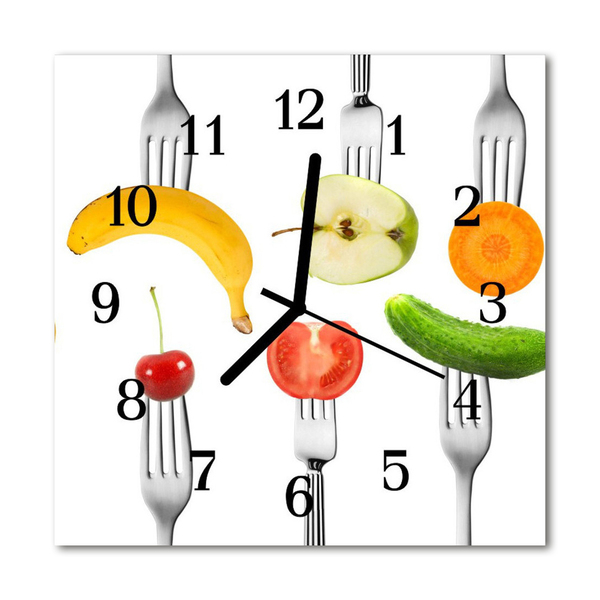 Glasuhr Küchenuhr Früchte