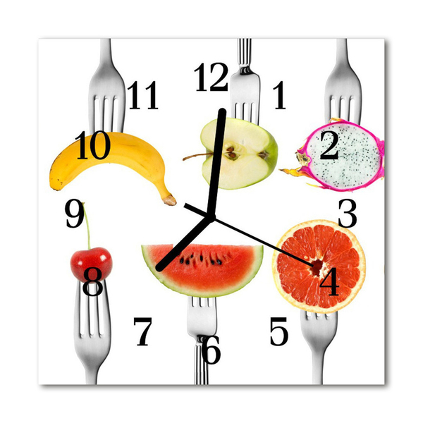 Glasuhr Küchenuhr Früchte