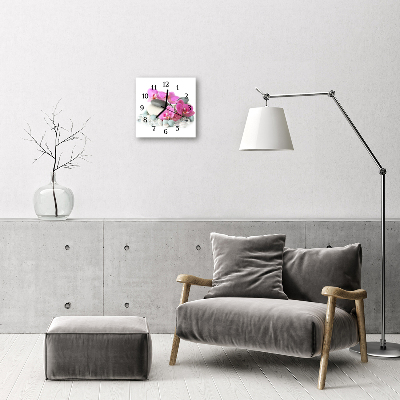Glasuhr Küchenuhr Orchideen