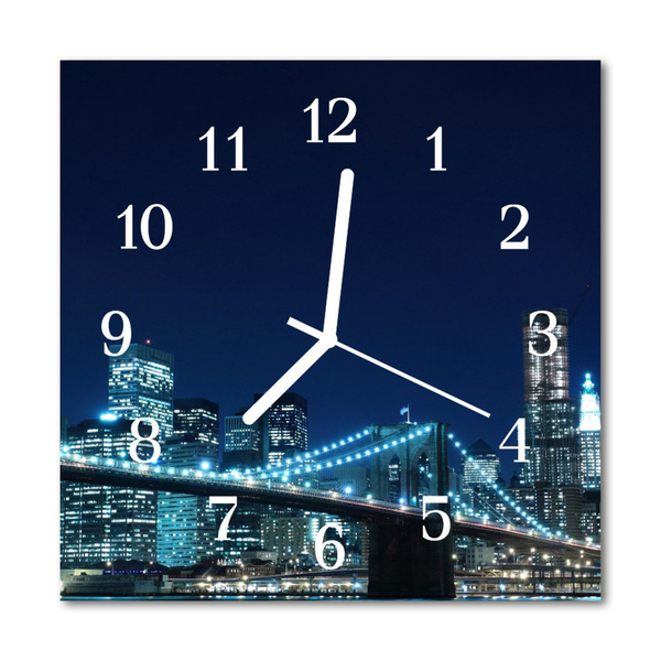 Glasuhr Küchenuhr Skyline