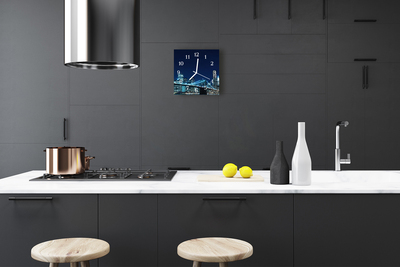 Glasuhr Küchenuhr Skyline