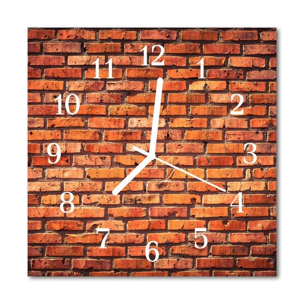 Glasuhr Küchenuhr Ziegel Mauer
