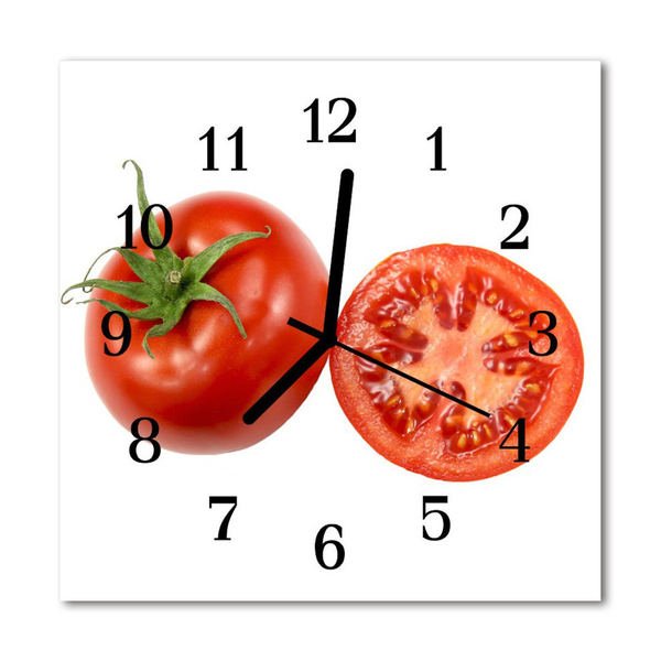 Glasuhr Küchenuhr Tomaten