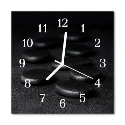 Glasuhr Küchenuhr Zen Steine