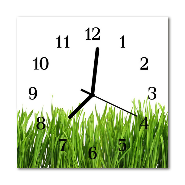 Glasuhr Küchenuhr Gras