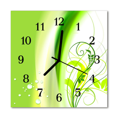 Glasuhr Küchenuhr Muster Pflanze