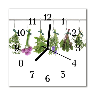 Glasuhr Küchenuhr Kräuter
