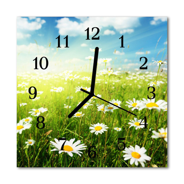 Glasuhr Küchenuhr Margeriten