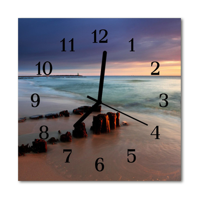 Glasuhr Küchenuhr Strand Meer