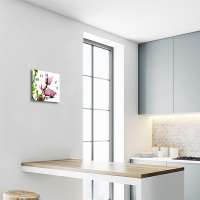 Glasuhr Küchenuhr Magnolie Blüte