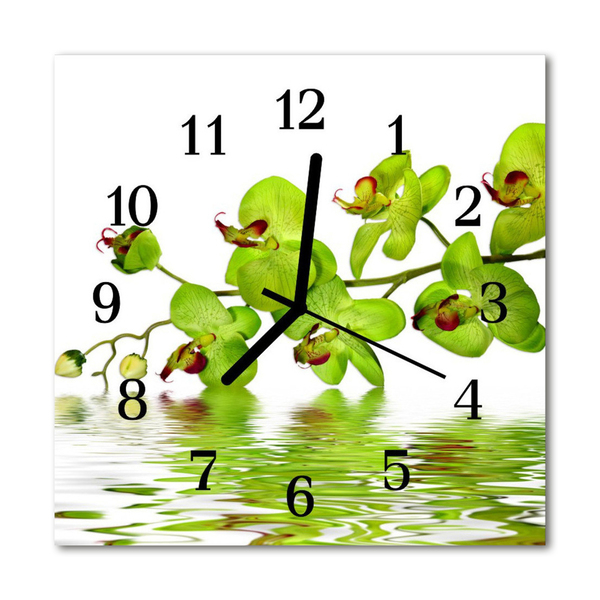 Glasuhr Küchenuhr Orchidee