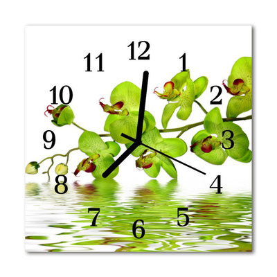 Glasuhr Küchenuhr Orchidee
