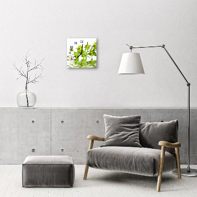 Glasuhr Küchenuhr Orchidee