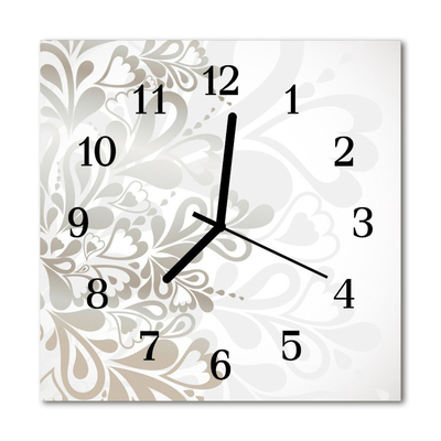 Glasuhr Küchenuhr Blumen Kunst