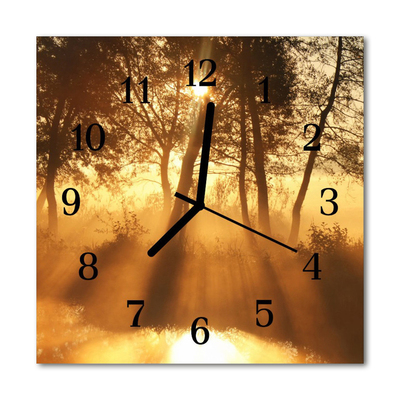 Glasuhr Küchenuhr Bäume Nebel