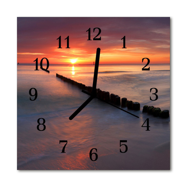 Glasuhr Küchenuhr Meer Sonne